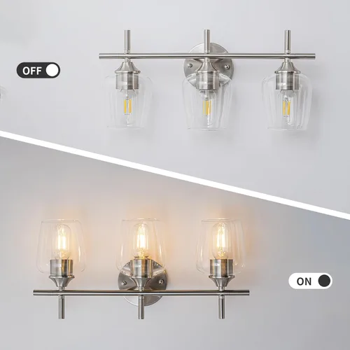 Miniatura 6 de Accesorios de luz de baño de 2 luces, Luz de tocador moderna negra, Lámpara de pared de baño para espejo, cocina, dormitorio, pasillo, sala