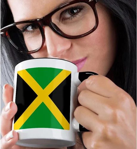 Miniatura 2 de 3dRose Bandera de Jamaica - Taza cuadrada, 11 onzas, color negro