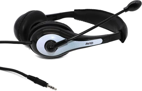 Miniatura 4 de Avid Auriculares AE-36 en blanco con micrófono de pluma ajustable para escuela, aula, educación, pruebas y evaluación