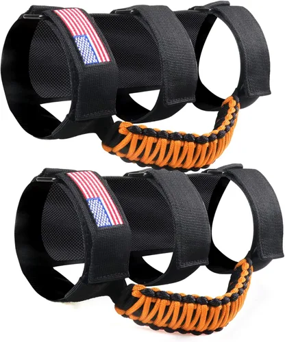 Miniatura 29 de Asas de agarre para barra estabilizadora con luz de techo para 1945-2025 Jeep Wrangler CJ YJ TJ JK JL Gladiator JT UTV Polaris RZR 2.0”-4.0” jaula 2