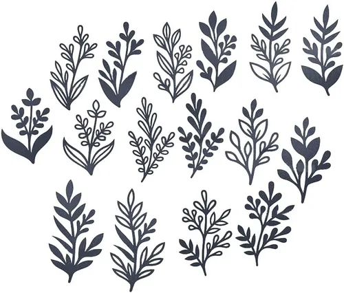 Miniatura 6 de 8 piezas de hojas troqueladas de corte de metal, plantillas de manualidades de bricolaje, 8 unidades, hojas para álbumes de recortes, plantillas