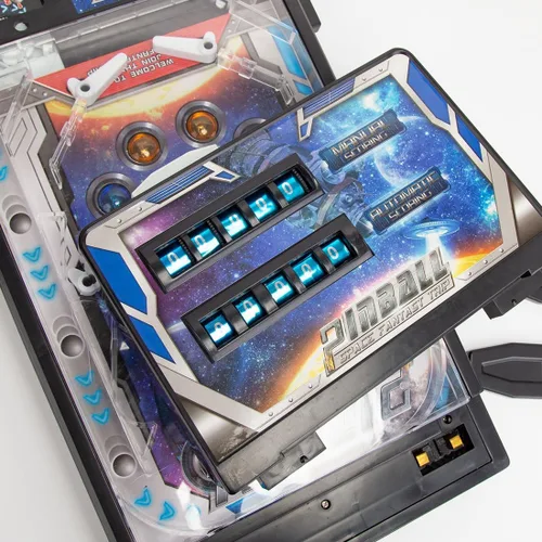 Miniatura 4 de Mini máquina de pinball - Juego de pinball de mesa para adultos, juego de arcada casera con luz, juguete de disparo de bola de escritorio - Regalos