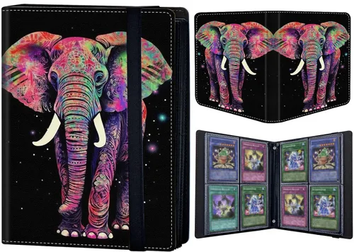 Miniatura 23 de Carpeta de tarjetas coleccionables de 4 bolsillos para 320 tarjetas, libro con banda elástica que se adapta a la mayoría de tarjetas
