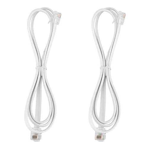 Miniatura 10 de LanSenSu Cable RJ12 RJ12 6P6C macho a macho recto con cable para uso de datos y voz, paquete de 2 unidades (negro, 3.3 pies)