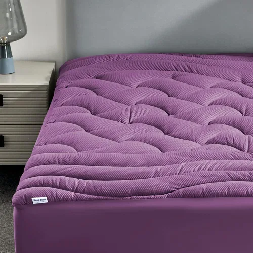 Miniatura 25 de SLEEP ZONE Cubrecolchón refrescante tamaño individual para cama individual, protector de colchón acolchado zonificado de primera calidad, funda Gris
