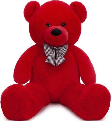 Miniatura 14 de MaoGoLan - Oso de peluche gigante de 52.0 pulgadas, peluche grande color canela con lindo moño y huellas, peluche suave de oso con moño para regalar