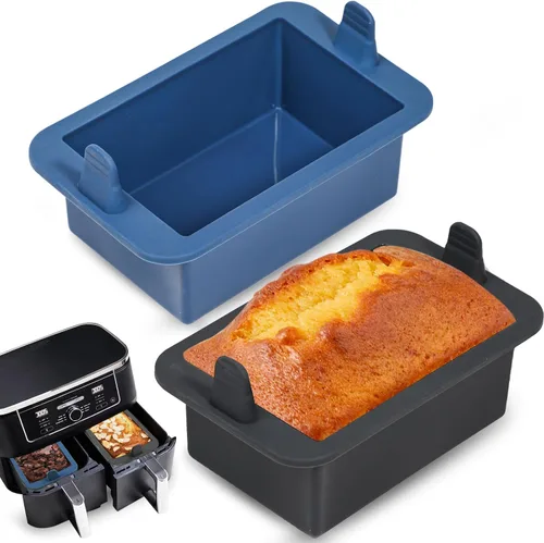 Webake Sartén de silicona para pan, sartén para hornear, mini sartén antiadherente con asa, sin BPA, juego de 2