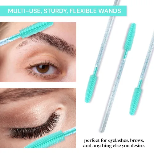 Miniatura 5 de 50 varitas desechables de silicona para pestañas – Cepillos de extensión de cejas y pestañas, separador de peine, herramienta de microblading