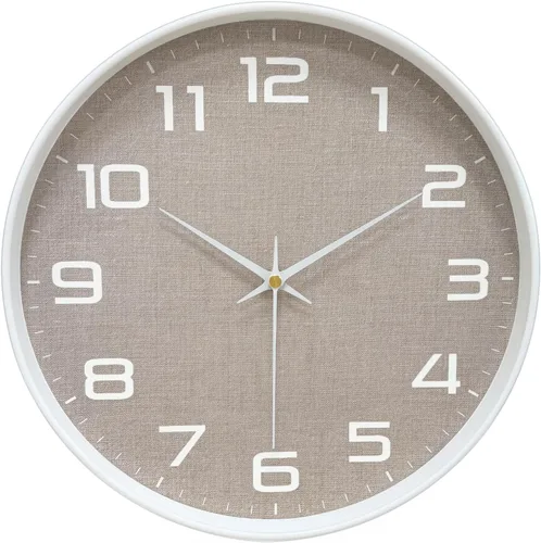 Miniatura 13 de Reloj de pared moderno de 8 pulgadas que funciona con pilas, reloj analógico de cuarzo silencioso sin tictac con números grandes, reloj de pared