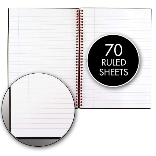 Miniatura 3 de Black n' Red Twin Wire Poly Cover Notebook, 8-1/4 x 5-7/8 inches, Black/Red, 70 Ruled Sheets (C67009) (5) Encuadernación desconocida