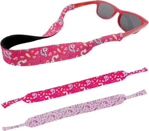 Miniatura 11 de Diseño de retenedor de lentes para niños con material de neopreno flotante, correa ajustable para lentes sin cola para niños y niñas, paquete de 2