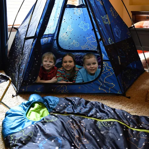 Miniatura 6 de AceCamp Saco de dormir para mamá que brilla en la oscuridad para niños y jóvenes, clasificación de temperatura de 30 °F, -33.8 °F, resistente al