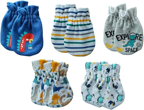 Miniatura 3 de Kiddiezoom Newborn Baby Cap and Mitten Bundle Baby Hats and Mittens Baby Gloves Sets