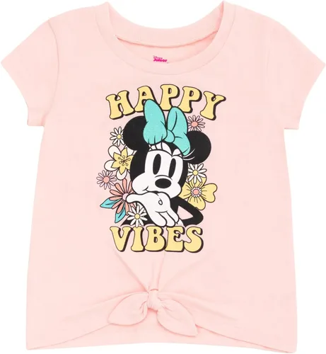 Miniatura 26 de Disney Minnie Mouse - Conjunto de camiseta floral arcoíris y pantalones cortos de cambray, tallas de bebé a niño grande (12 meses - 14-16)