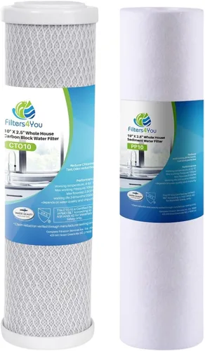 CFS Kit de filtro de agua de repuesto que incluye cartuchos de sedimentos y carbono compatibles con sistemas de ósmosis inversa de 10 pulgadas y