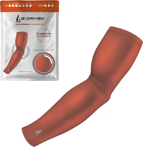 B-Driven Sports Manga de Compresión Pro-Fit para Brazo - Deportes Atléticos Baloncesto, Fútbol, Sóftbol, Carrera, Juegos, - nan (1 unidad)