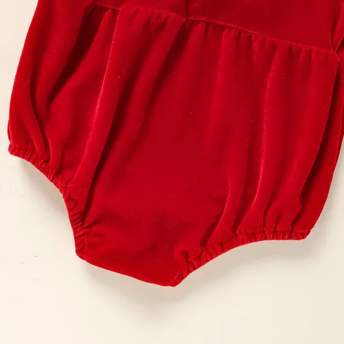 Miniatura 13 de GRNSHTS Ropa de primer cumpleaños para niña de terciopelo de un año de edad, mameluco de manga larga + diadema, 2 piezas de trajes de pastel