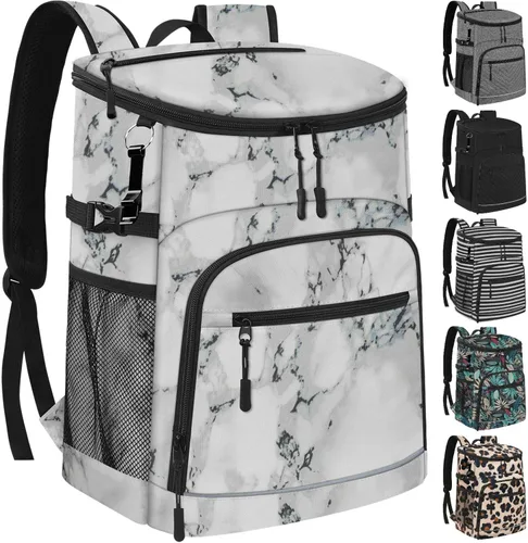 Miniatura 14 de Mochila enfriadora aislada a prueba de fugas, impermeable, mochila enfriadora de 30/45 latas, gran capacidad, ligera, para viajes, camping, playa