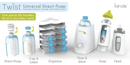 Miniatura 6 de Kiinde Twist Pouch Direct-Pump Direct-Feed Bolsa de almacenamiento de leche materna con tapa a rosca para bombeo, congelación, calentamiento