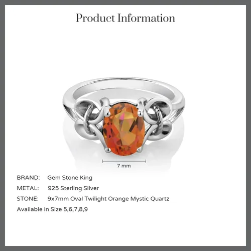 Miniatura 53 de Gem Stone King Anillo de compromiso ovalado con piedra natal para mujer, plata de ley 925, ovalado de 0.354 x 0.276 in, anillo de compromiso