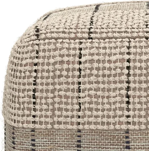 Miniatura 8 de SIMPLIHOME Elmer Puf cuadrado – 18 pulgadas de ancho tejido a mano yute y algodón otomano en color natural y gris, reposapiés contemporáneo