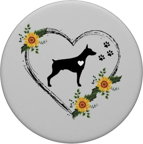Miniatura 3 de Doberman - PopSockets intercambiables con huellas de patas en color gris