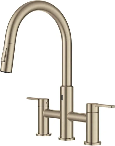 Miniatura 26 de Kraus Oletto KSF-2830BB - Pulverizador desplegable de una sola manija para grifos de cocina con sensor sin contacto en latón cepillado Bronce
