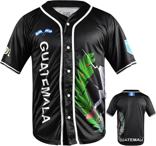 Miniatura 7 de fox & fury Camisetas de béisbol negras México, Guatemala, El Salvador, Honduras, Venezuela, Puerto Rico, Brasil, Cuba, Nicaragua
