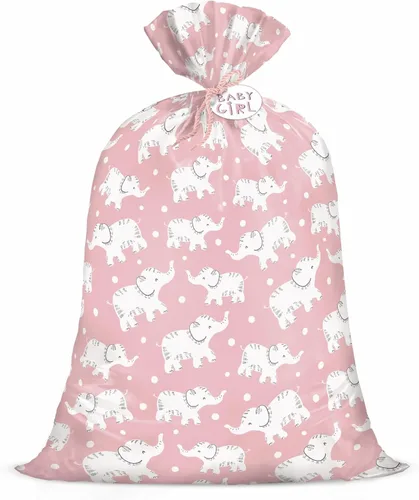 Miniatura 10 de Bolsa de regalo jumbo grande de plástico Loveinside, bolsa de plástico con diseño de oso durmiente azul para niño, con etiqueta y lazo para Oso