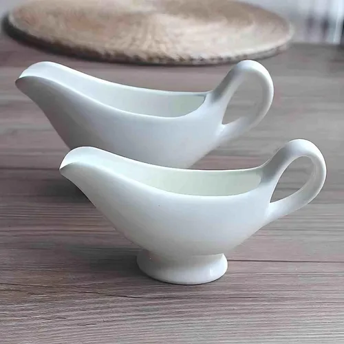 Miniatura 4 de Salsa, bote de salsa de 9.4 onzas, cuenco de salsa de 9.5 fl oz, plato de cerámica para servir, dispensador blanco (9.4 onzas)
