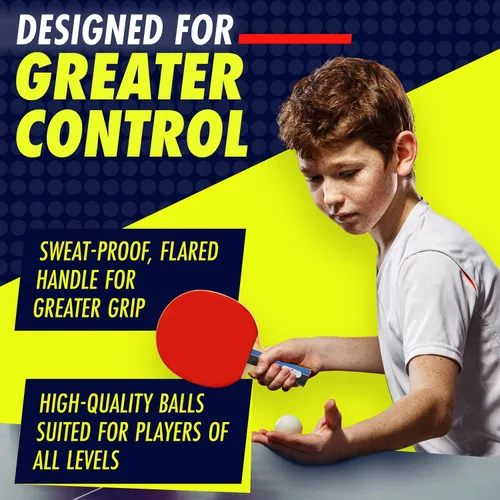 Miniatura 4 de NIBIRU SPORT Professional Ping Pong Paddle Sets - 2 Player or 4 Player Table Tennis Paddles, Retractable Net, Pingpong Balls and Carry Bag Storage