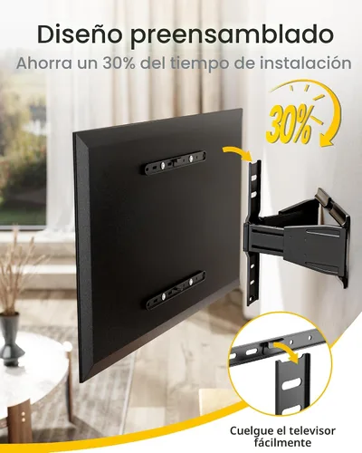 Miniatura 7 de monTEK 0.77" Soporte de pared ultradelgado para TV de 37 a 75 pulgadas, soporte de pared para TV de perfil bajo de movimiento completo con brazos