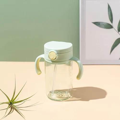 Miniatura 5 de Vaso para beber con popote de silicona y asas extraíbles, 10 onzas, fácil agarre para bebés y niños pequeños Honeydew