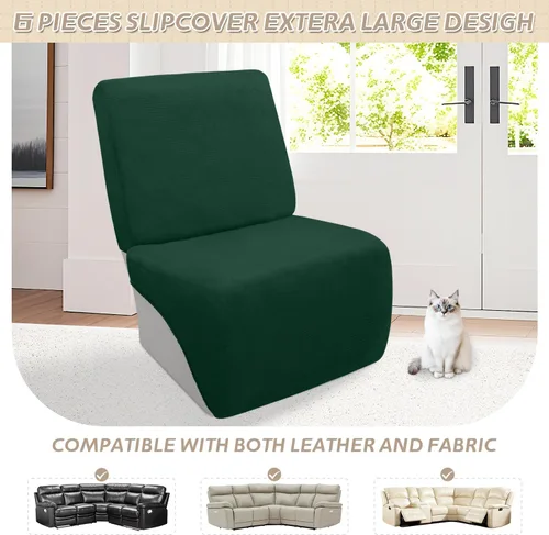 Miniatura 440 de Arfntevss Fundas de sofá seccional reclinable de terciopelo, Funda de sofá seccional de esquina para sofá reclinable, Funda elástica suave