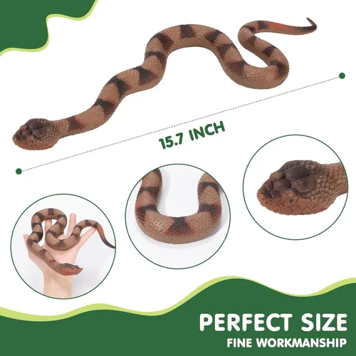 Miniatura 6 de 2 serpientes falsas realistas para jardín, mantienen alejados a pájaros y ardillas, juguete de serpiente de cascabel, accesorio de broma