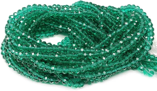Miniatura 24 de Cuentas de vidrio Rondelle de 0.079 in para hacer joyas, cuentas espaciadoras de Briolette Crytal facetadas para pulseras, collares, aretes