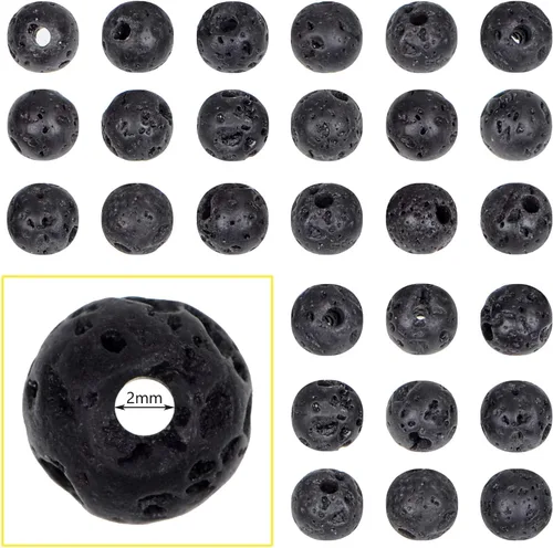 Bymitel Cuentas de piedra natural original de 0.315 pulgadas (0.315 pulgadas), cuentas sueltas redondas y sueltas, 45 cuentas sueltas para hacer