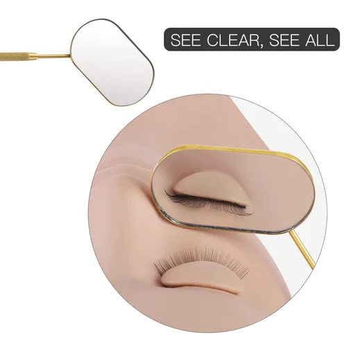 Miniatura 2 de Pretty memory Espejo grande para pestañas, espejo para pestañas de acero inoxidable, espejo de maquillaje para suministros de extensión de pestañas