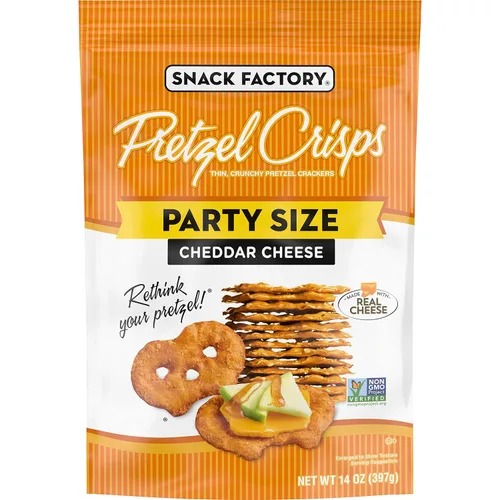 Miniatura 10 de Snack Factory Pretzel Crisps, Queso Cheddar, 7.2 Oz