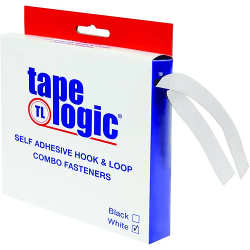 Aviditi Tape Logic - Rollo de cinta adhesiva de gancho y bucle, 1 pulgada x 15 pies, color blanco, multiusos para aula, hogar y oficina (1 rollo)