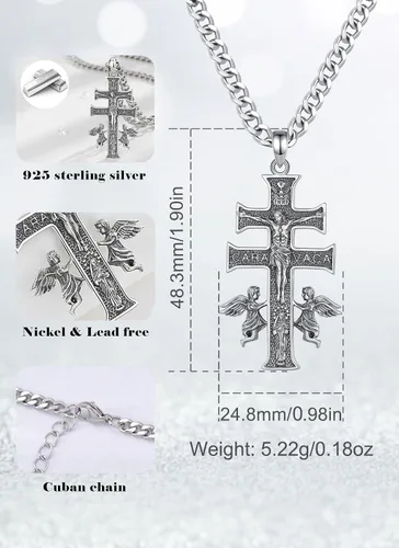 Miniatura 136 de CELESTIA Medallas de plata de ley 925 San Miguel/San Cristóbal/San Benito/San Gabriel/Virgen María/Jesús/Caravaca/Metatrón/Sello de los Siete