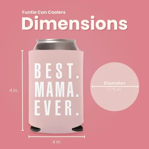Miniatura 5 de Enfriadores con texto en inglés "Best Mama Ever" (Best Mama Ever) con el texto en inglés "Best Mama Ever", "Best Dad Can Coolers", divertidas fundas