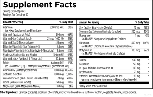 Miniatura 5 de Designs for Health Metabolic Synergy - Suplemento multivitamínico y mineral con cromo, zinc, selenio, ácido R-lipoico, vitaminas y más (360 cápsulas)
