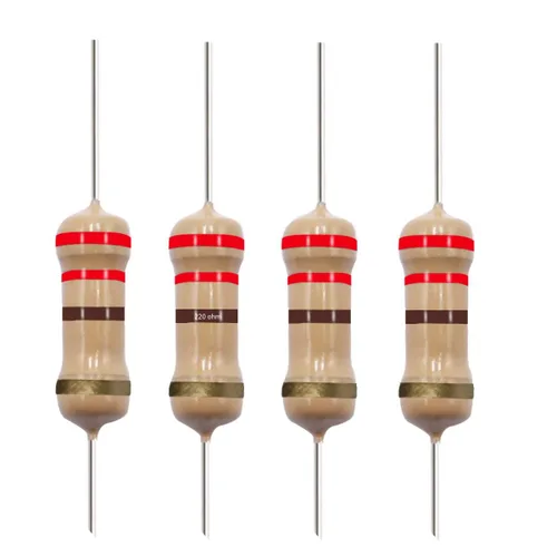 California JOS Resistencia fija única de película de carbono de 220 ohmios 1/4 W (0.25 W) 5% de tolerancia, (220 R, 220 ohm, 220 Ω) resistor