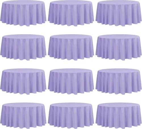 Miniatura 11 de fani Paquete de 12 manteles rectangulares de poliéster lavanda de 60 x 102 pulgadas para mesas rectangulares de 6 pies, mantel de tela lavable
