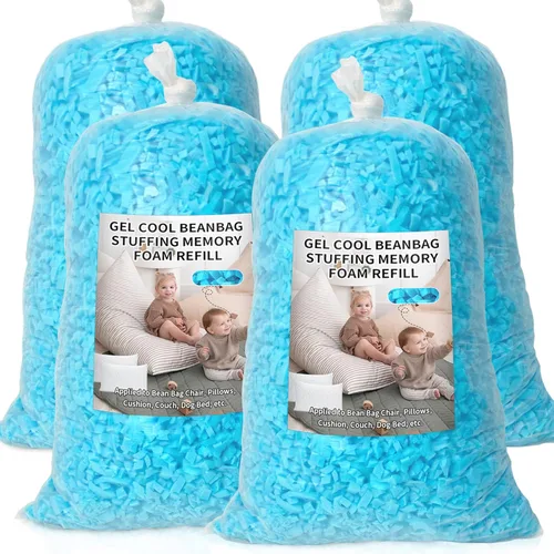 Miniatura 17 de Relleno para Puf, 4.5kg de Espuma Viscoelástica Triturada, Relleno Suave de Puf para Sofá, Cojín, Animales de Peluche, Cama de Perro, Artes y Azul
