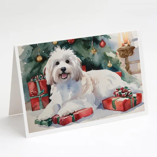 Miniatura 135 de Caroline's Treasures DAC2753GCA7P Paquete de 8 tarjetas de felicitación navideña acogedora de Husky siberiano Tarjetas en blanco con sobres