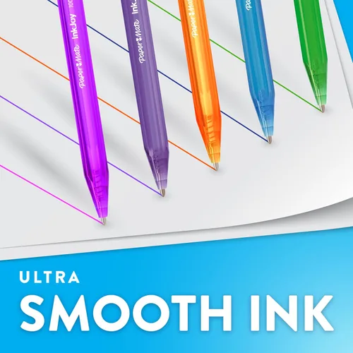 Miniatura 2 de Bolígrafos Paper Mate InkJoy 100RT retráctiles, punta mediana (1.0mm), colores surtidos, 20 unidades - Esenciales para maestros, suministros