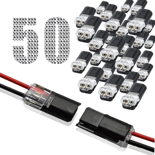 Miniatura 8 de Conectores de cable, conector de enchufe de doble cable, conector de cable de bajo voltaje, conectores eléctricos de tira de luz LED de 2 pines, sin