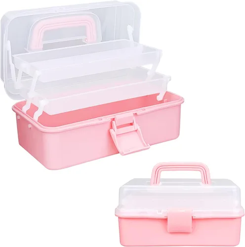 Miniatura 10 de Organizadores y almacenamiento de cajas de aparejos, organizadores y almacenamiento de manualidades de 10 pulgadas, caja de costura de tres capas